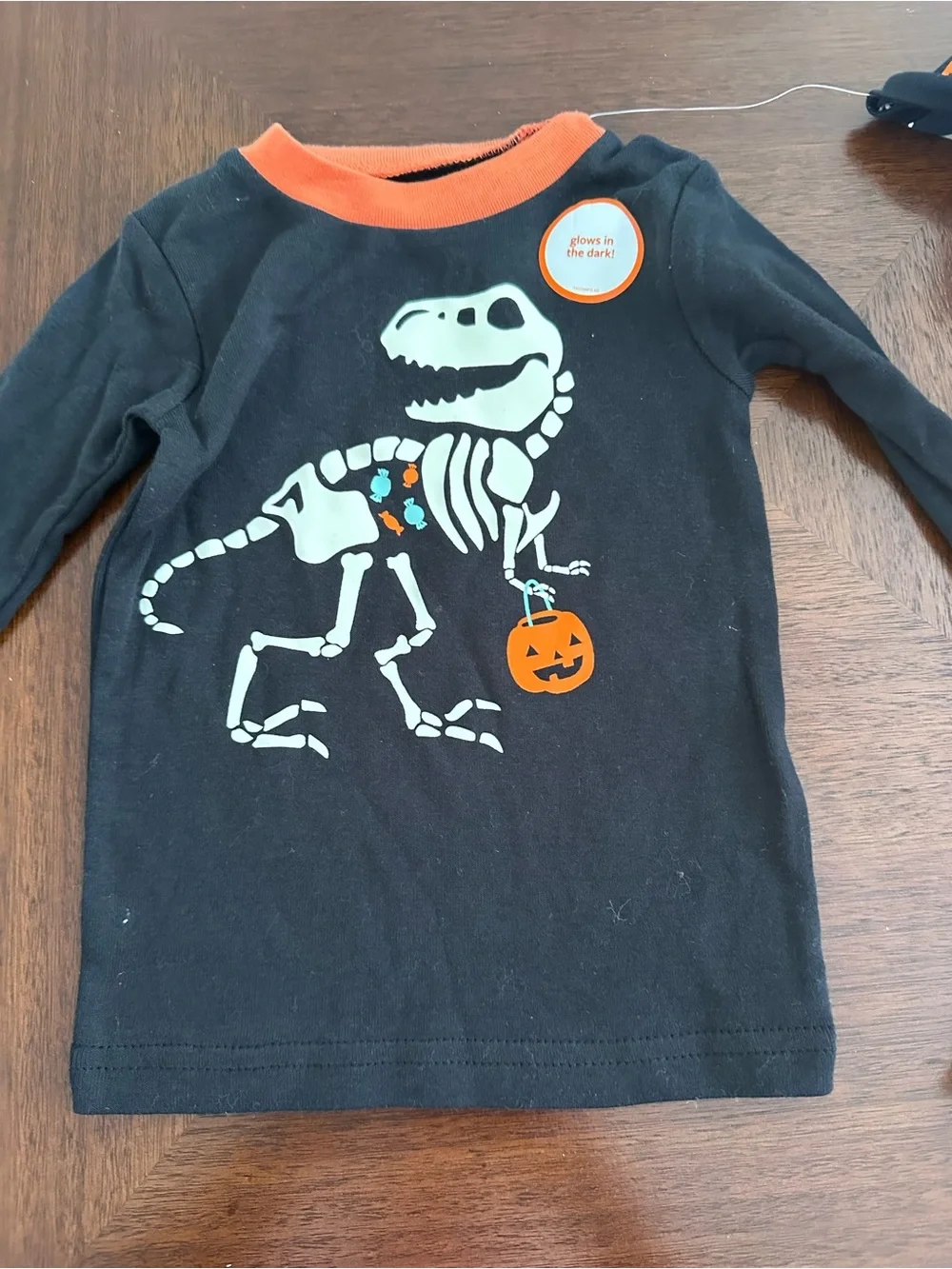 Halloween Carter's Orange and Black Striped Pajama Bottoms Dinos